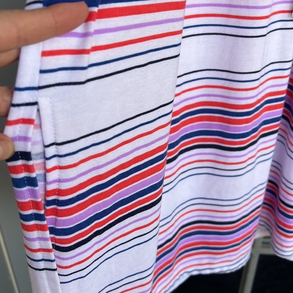 C&C California New Short Sleeve Lightweight Jersey Stripped Midi Dress Size L - Picture 5 of 6